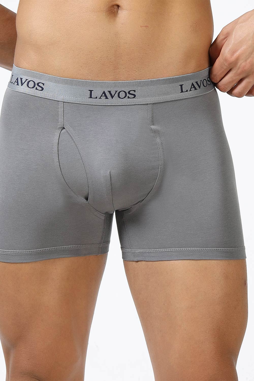 Lavos Men's Bamboo Cotton Trunks Briefs | Mid Rise 4-Way Stretch Underwear | Ultra-Soft Organic Cotton Boxer Briefs with Antibacterial Comfort - LM2006