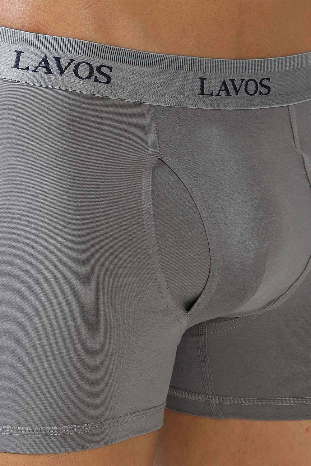 Lavos Men's Bamboo Cotton Trunks Briefs | Mid Rise 4-Way Stretch Underwear | Ultra-Soft Organic Cotton Boxer Briefs with Antibacterial Comfort - LM2006