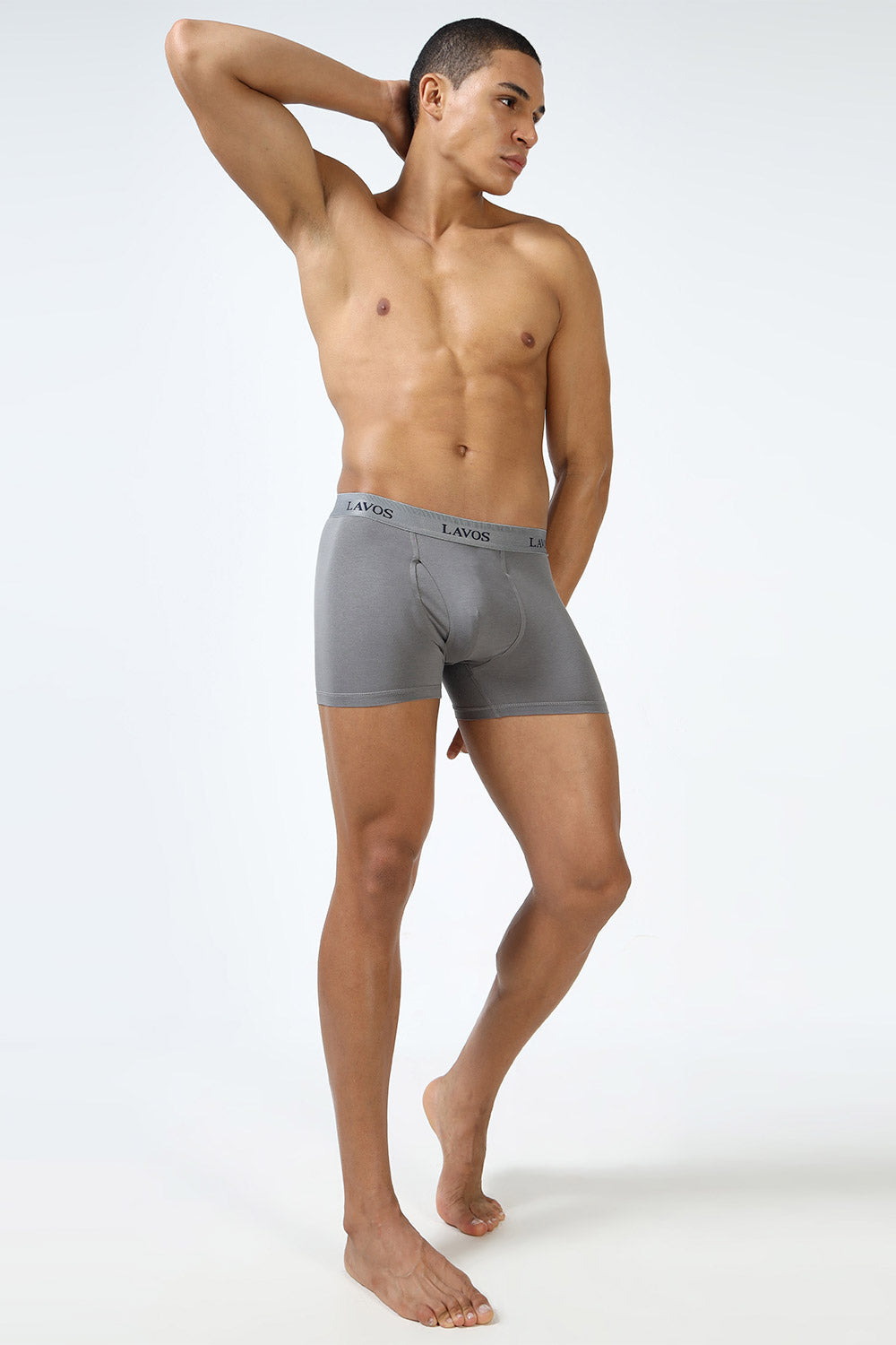 Lavos Men's Bamboo Cotton Trunks Briefs | Mid Rise 4-Way Stretch Underwear | Ultra-Soft Organic Cotton Boxer Briefs with Antibacterial Comfort - LM2006