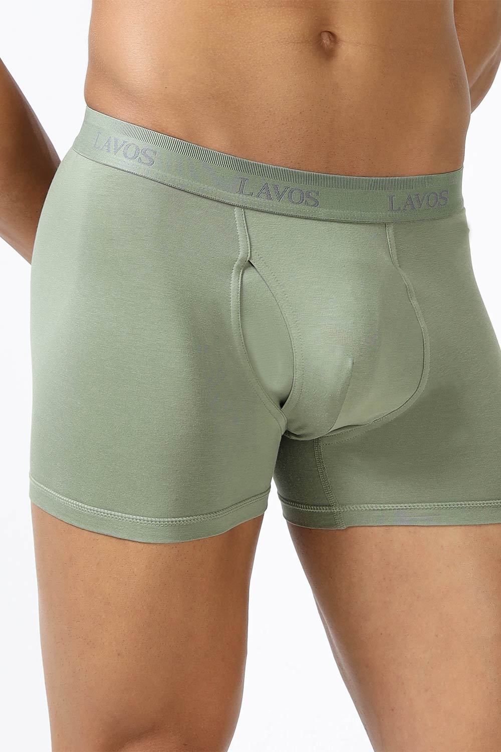 Lavos Men's Bamboo Cotton Trunks Briefs | Mid Rise 4-Way Stretch Underwear | Ultra-Soft Organic Cotton Boxer Briefs with Antibacterial Comfort - LM2006