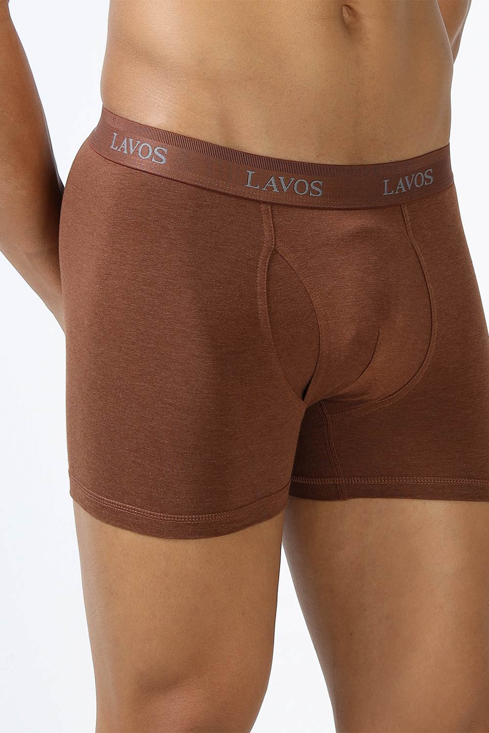 Lavos Men's Bamboo Cotton Trunks Briefs | Mid Rise 4-Way Stretch Underwear | Ultra-Soft Organic Cotton Boxer Briefs with Antibacterial Comfort - LM2006