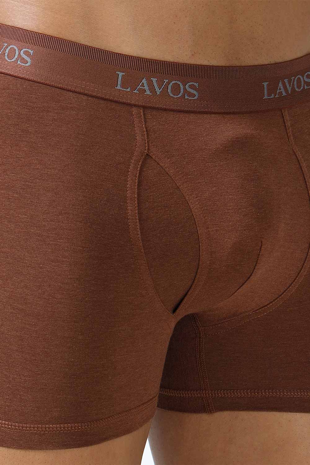 Lavos Men's Bamboo Cotton Trunks Briefs | Mid Rise 4-Way Stretch Underwear | Ultra-Soft Organic Cotton Boxer Briefs with Antibacterial Comfort - LM2006