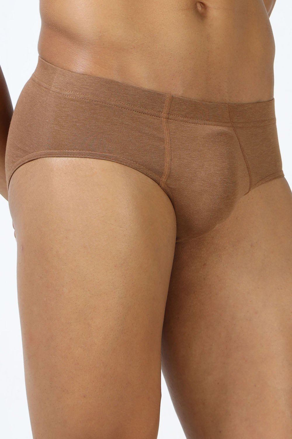 Lavos Men's Bamboo Cotton Brief | Mid Rise Solid Innerwear | 4-Way Stretch Organic Cotton Underwear with Natural Support - LM2011