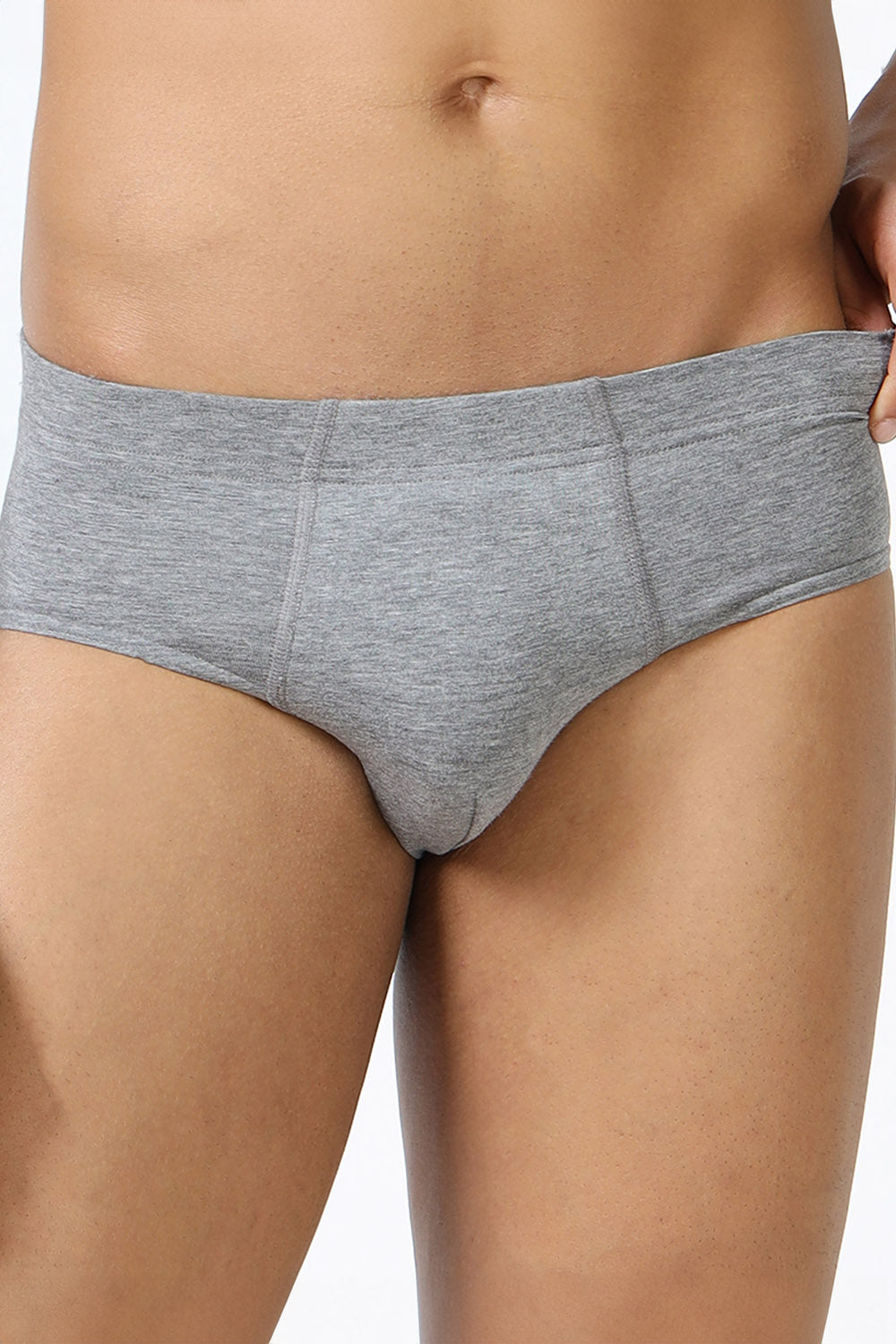 Lavos Men's Bamboo Cotton Brief | Mid Rise Solid Innerwear | 4-Way Stretch Organic Cotton Underwear with Natural Support - LM2011