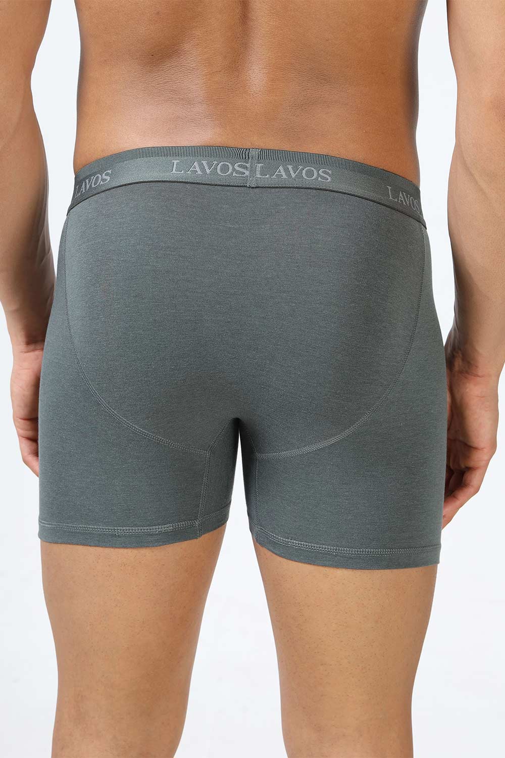 Lavos Men's Bamboo Cotton Boxer Briefs | Mid Rise 4-Way Stretch Underwear | Breathable Organic Cotton Antibacterial Trunks - LM2003
