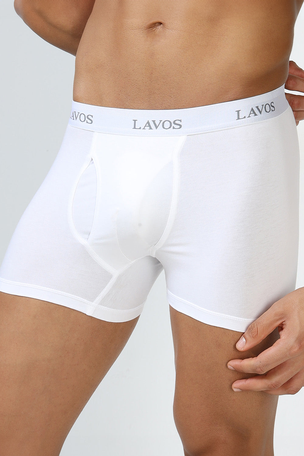 Lavos Men's Bamboo Cotton Trunks Briefs | Mid Rise 4-Way Stretch Underwear | Ultra-Soft Organic Cotton Boxer Briefs with Antibacterial Comfort - LM2006
