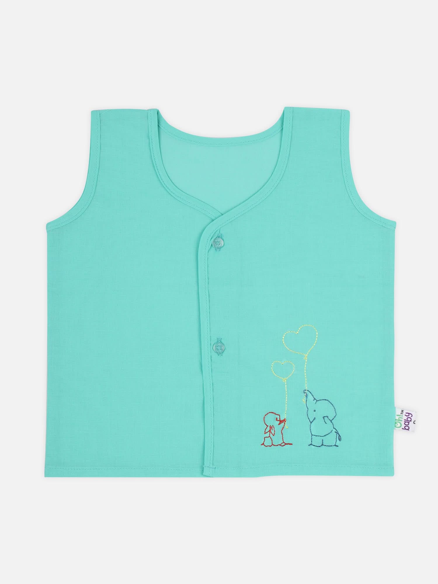 Oh Baby Plain Embroidery Front Open-Button Assorted - Pl21