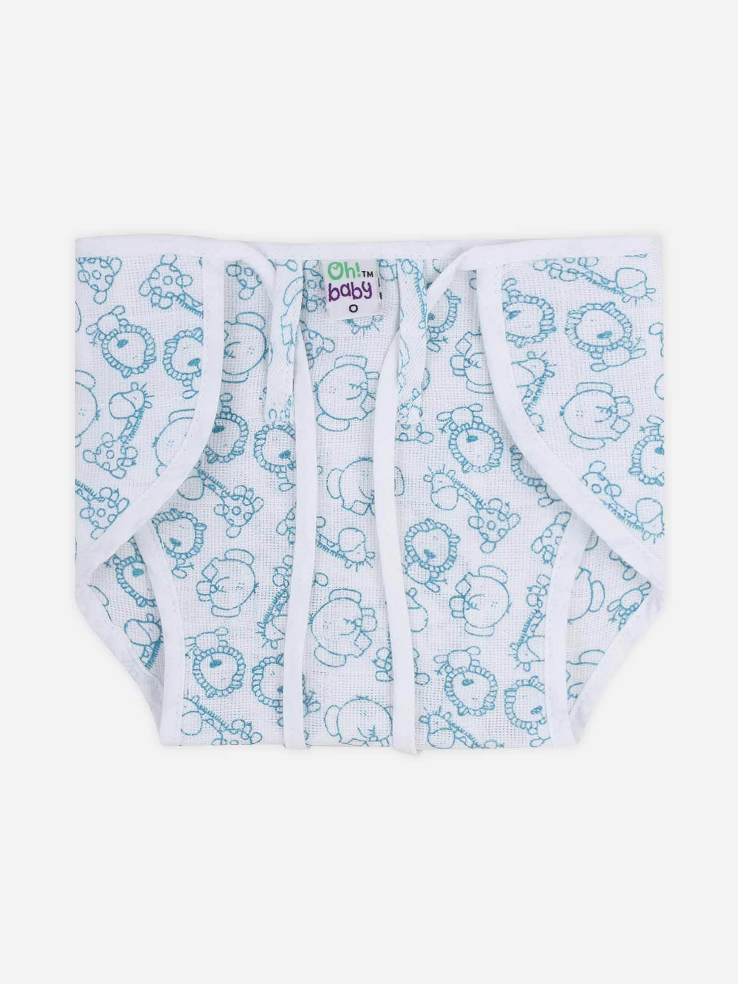 Oh Baby Printed Round Nappies Blue - Rdpr - Naidu Hall Family Store