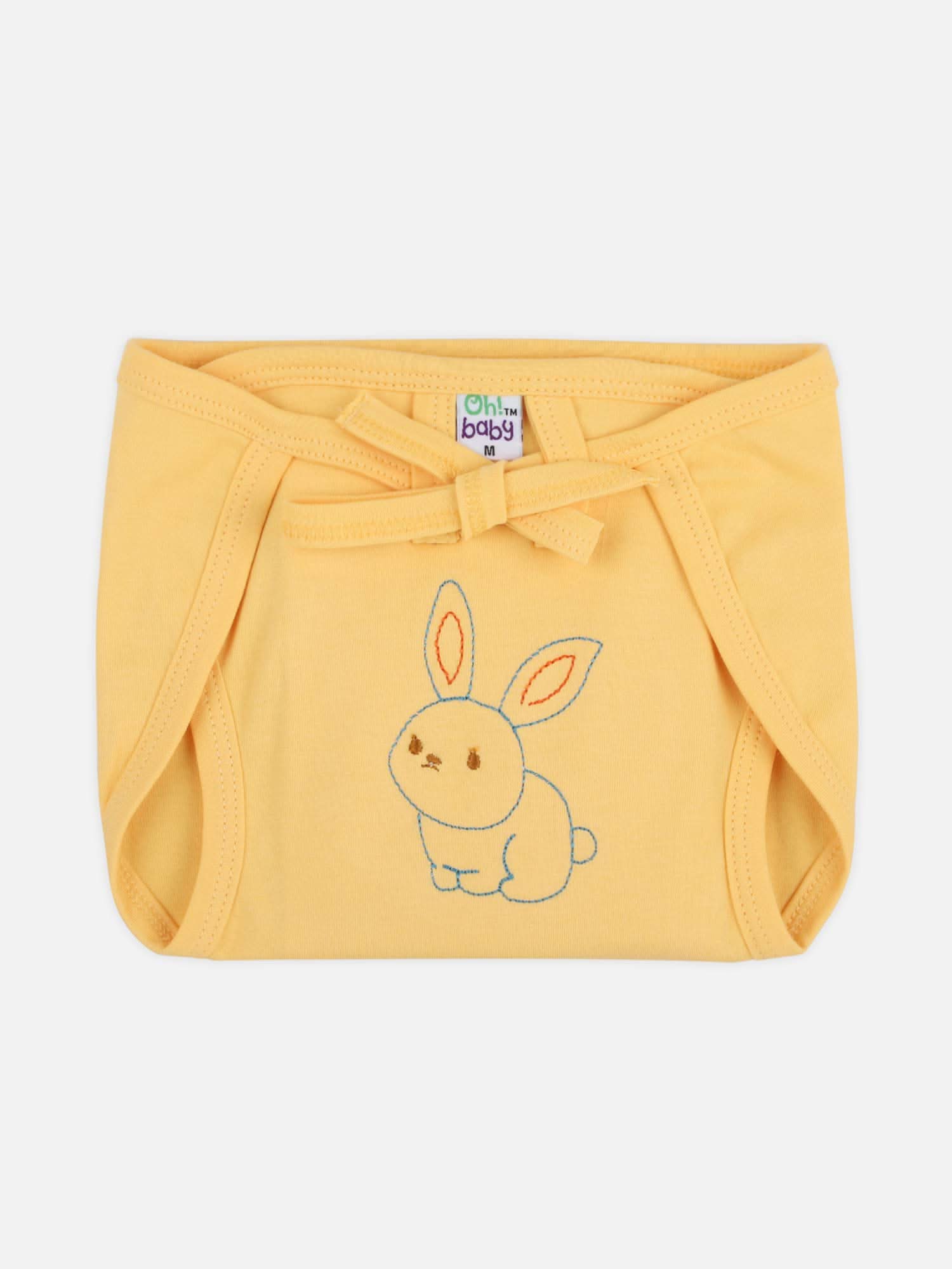 Oh Baby Plain Embroidery Knitted Round Yellow - Rdpl