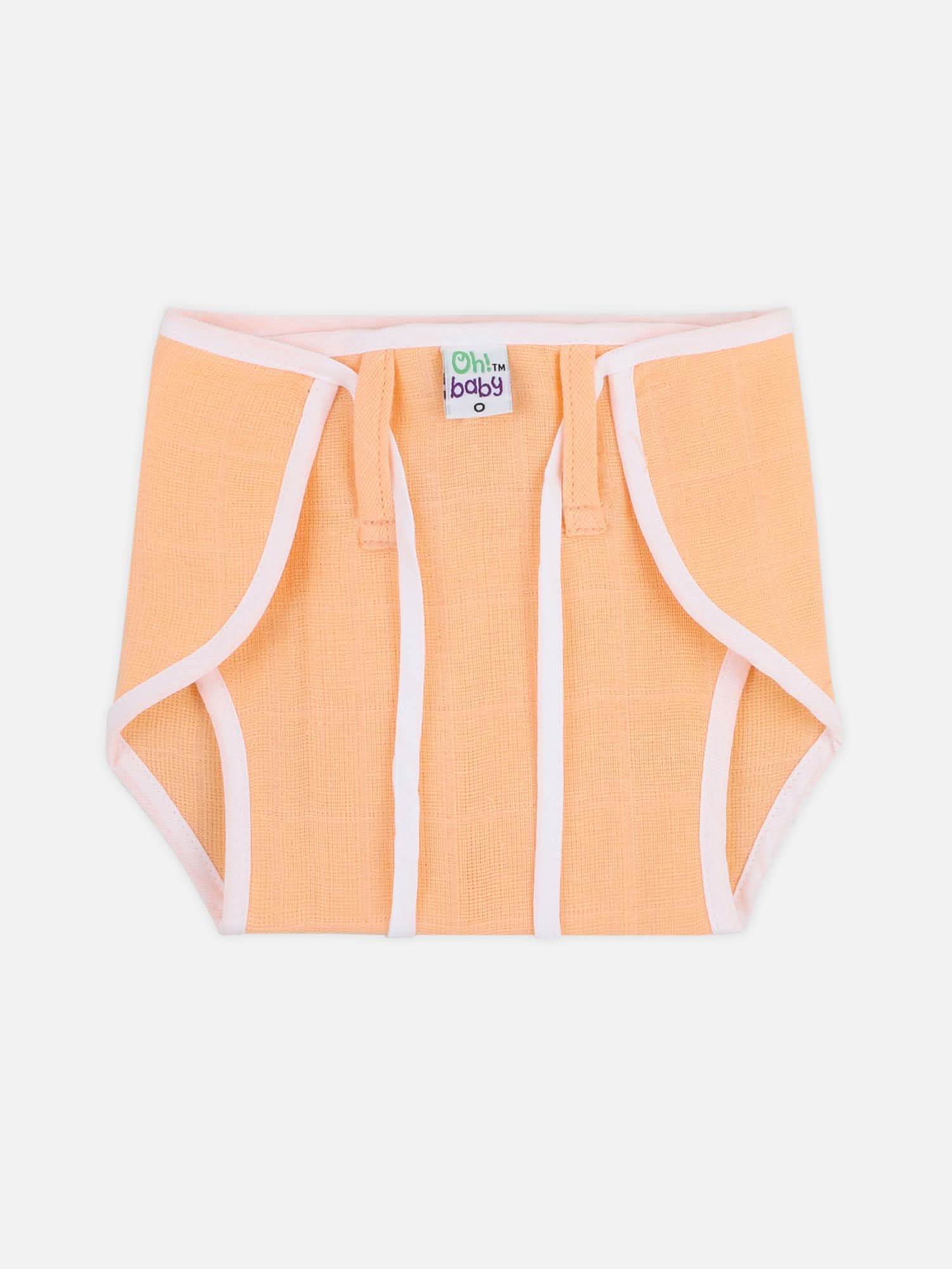 Oh Baby Plain Round Nappies Orange - Rdpl - Naidu Hall Family Store
