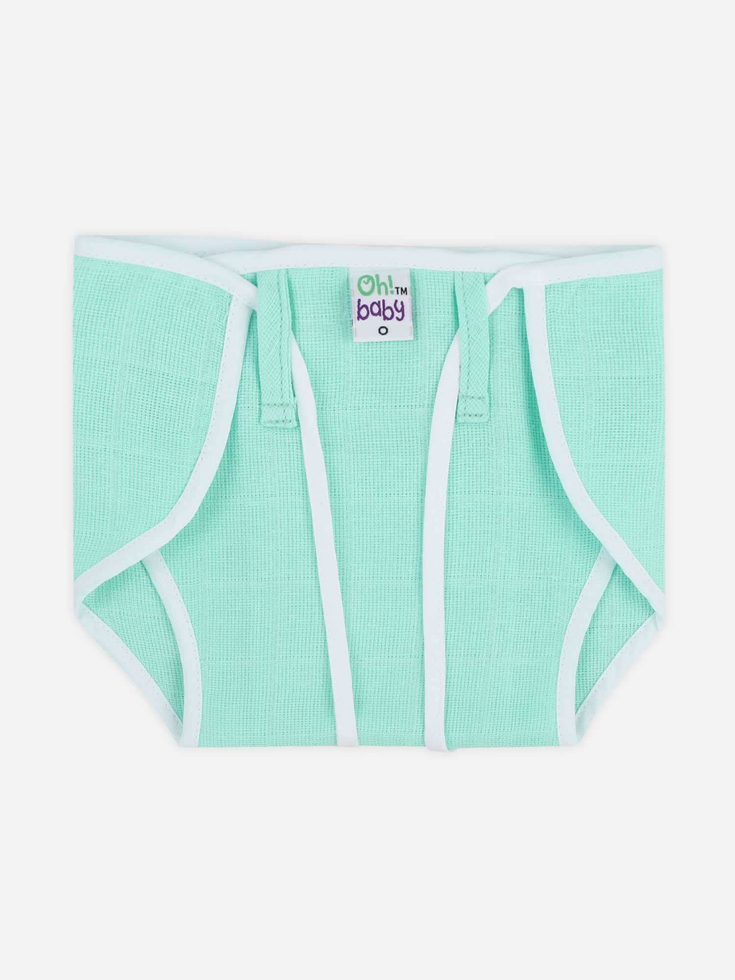 Oh Baby Plain Round Nappies Green - Rdpl - Naidu Hall Family Store
