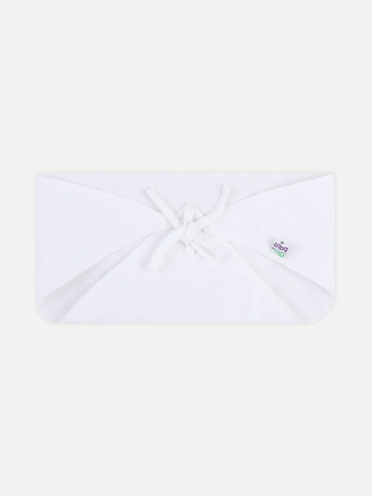 Oh Baby Plain Triangle Nappies White - Trpl