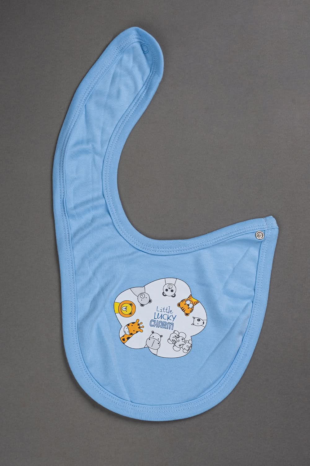 Oh Baby Cotton Interlock Knit Animal Print Bib Pack Of- 2 - Sky Blue & Assorted - B204