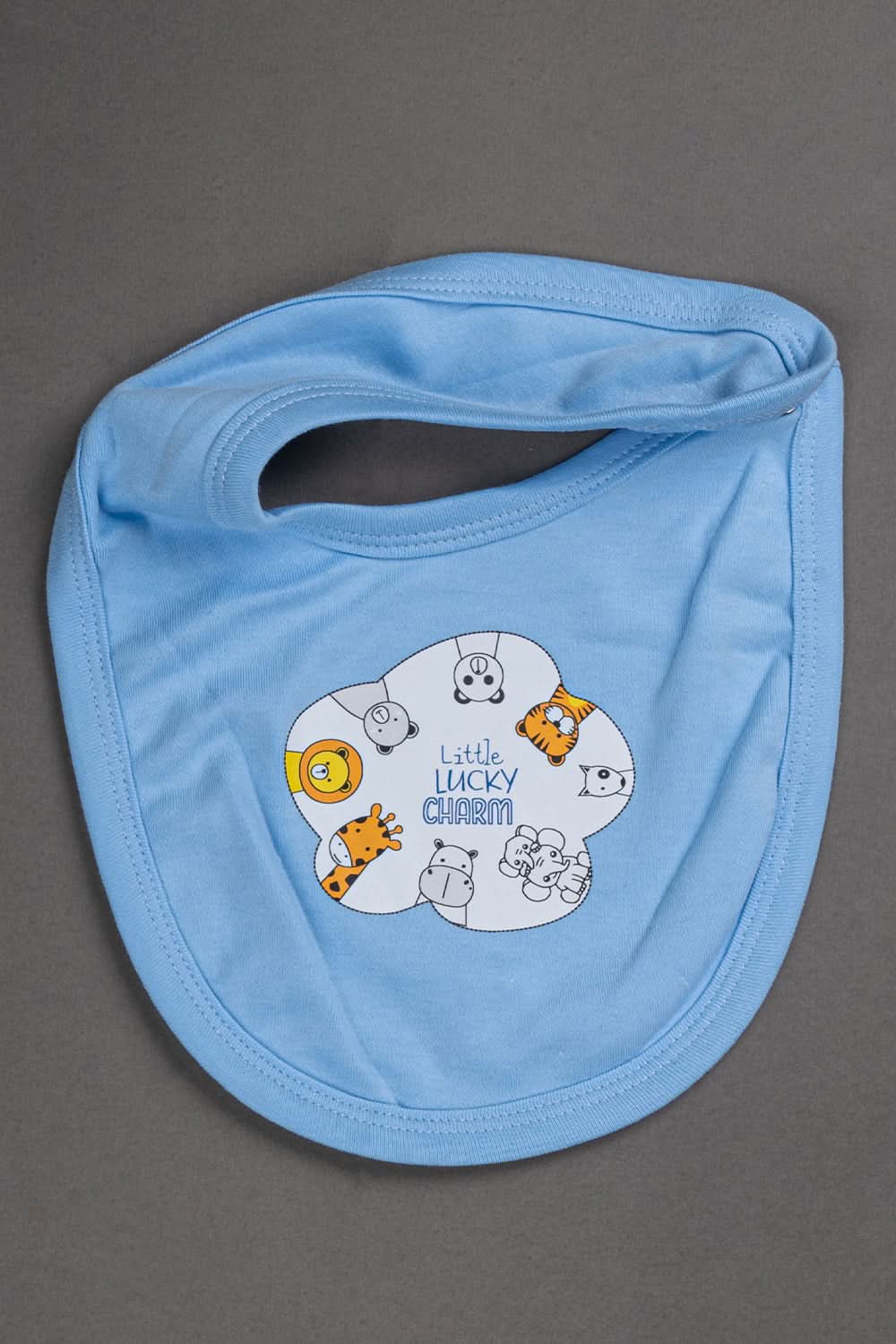 Oh Baby Cotton Interlock Knit Animal Print Bib Pack Of- 2 - Sky Blue & Assorted - B204