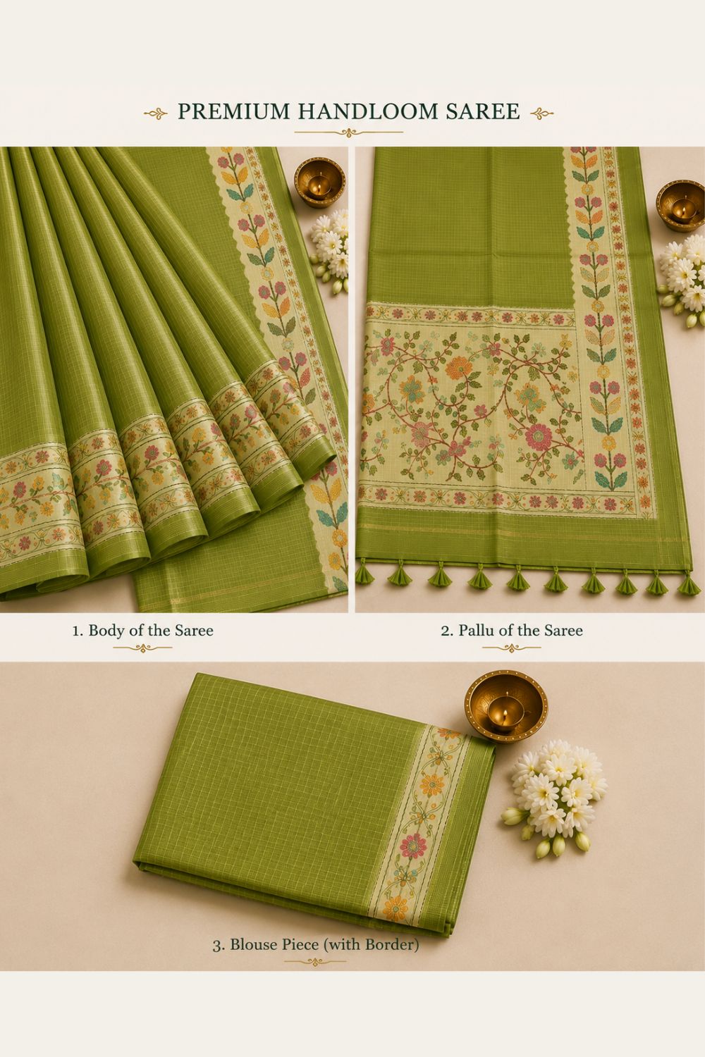 Women's Art Silk Tussar Silk Printed Saree with Blouse | Designer Ethnic Saree for Women | Festive, Wedding & Traditional Wear - Green - 5266