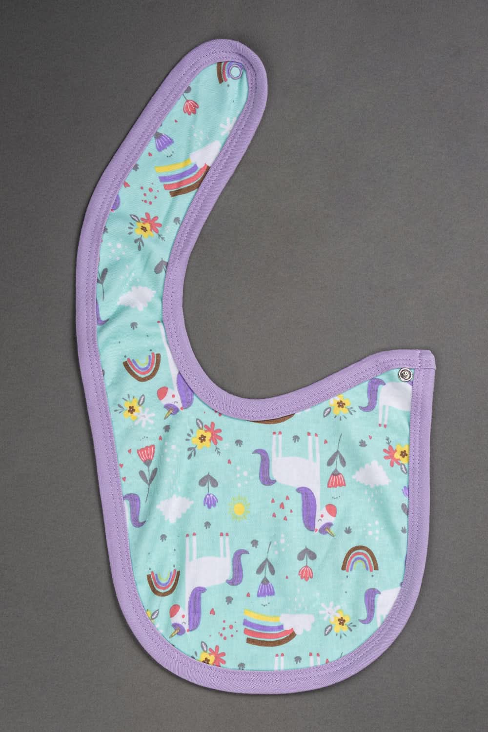 Oh Baby Cotton Interlock Knit Animal Print Bib Pack Of- 2 - Lilac & Assorted - B205