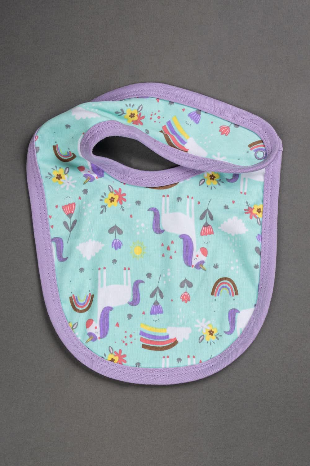 Oh Baby Cotton Interlock Knit Animal Print Bib Pack Of- 2 - Lilac & Assorted - B205