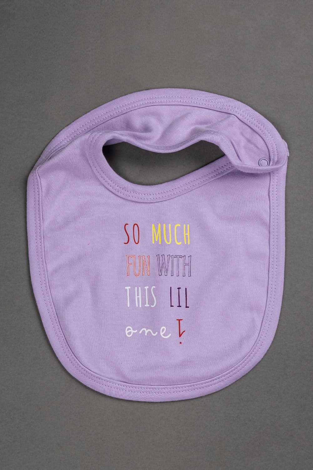 Oh Baby Cotton Interlock Knit Animal Print Bib Pack Of- 2 - Lilac & Assorted - B205