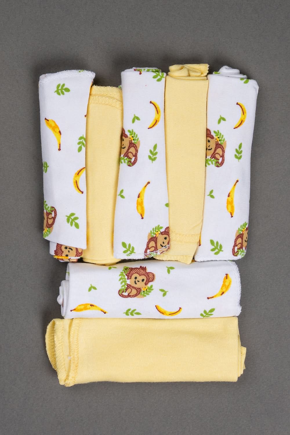 Oh Baby Cotton Interlock Knit Animal Print Wash Cloth Pack Of - 7 - Yellow & Assorted - C203