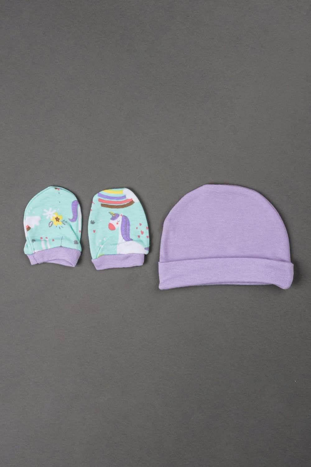 Oh Baby Cotton Interlock Knit Animal Print Infant Gift Set- Lilac - S205 - Naidu Hall Family Store