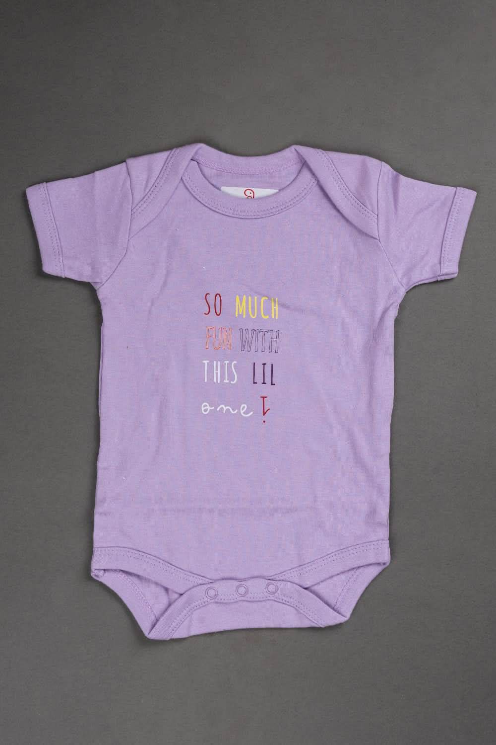 Oh Baby Cotton Interlock Knit Animal Print Halfsleeve Onesies Pack Of - 2 - Lilac & Assorted - S205 - Naidu Hall Family Store