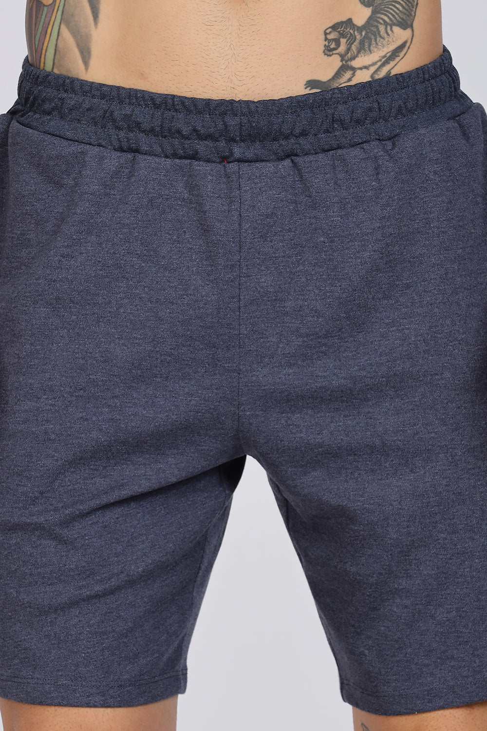 Enhance Men’s Cotton Blend Shorts | Comfortable Dailywear & Sleepwear with Pockets - Navy - SN01