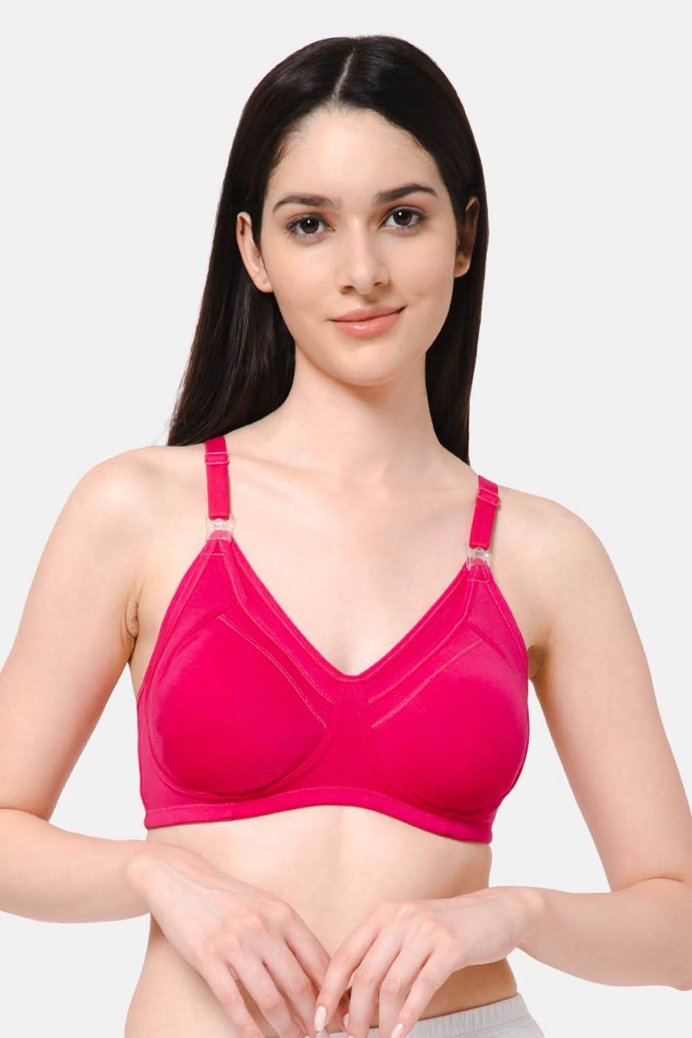 High Coverage Intimacy Nursing Bra - Maternity Bra - Feeding Bra - Fuchsia - FB07 - Naidu Hall Family Store