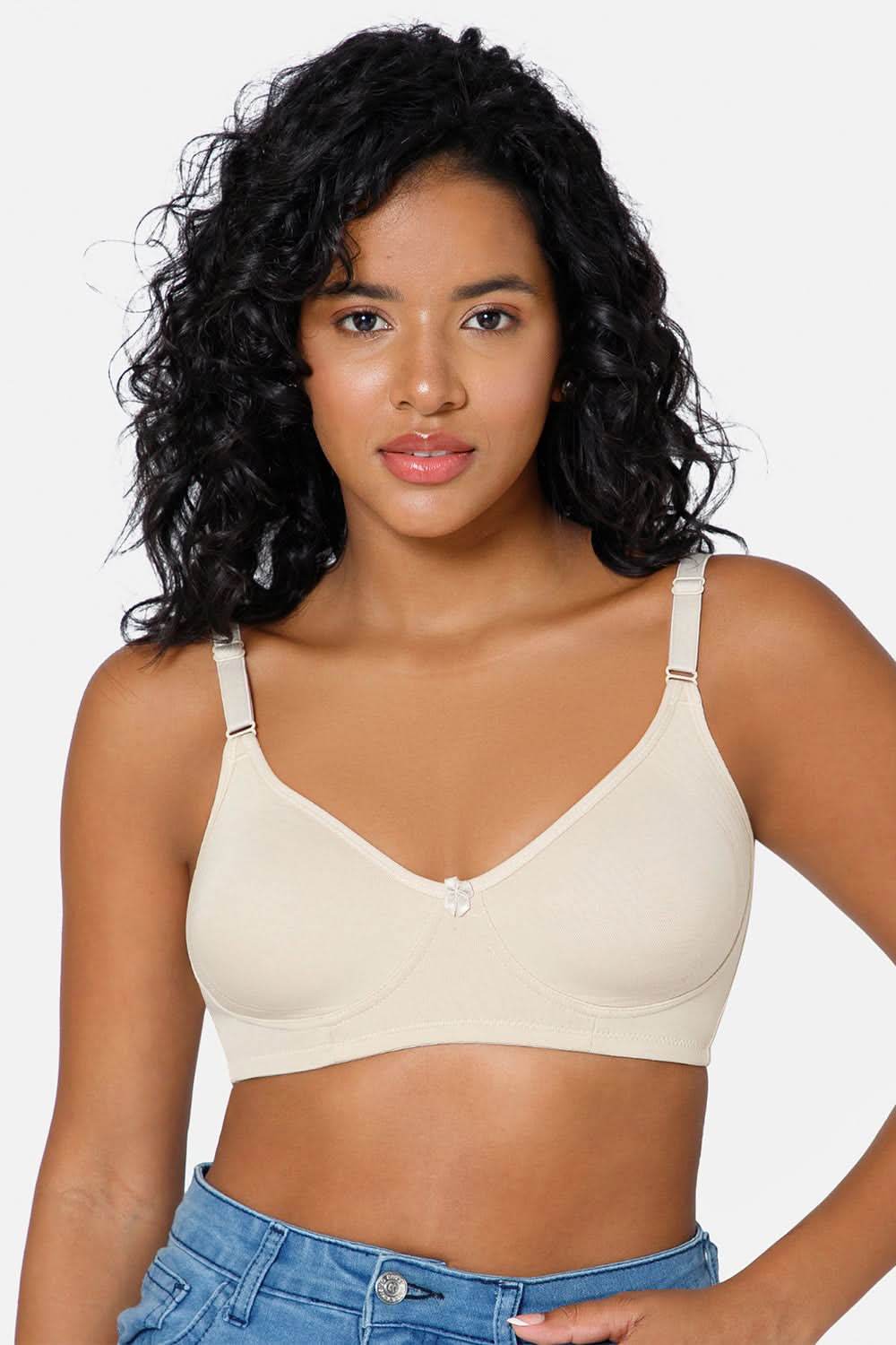 Full Coverage Non-Padded Non-Wired Intimacy T-Shirt Saree Bra - ES02 - Beige - Naidu Hall Family Store