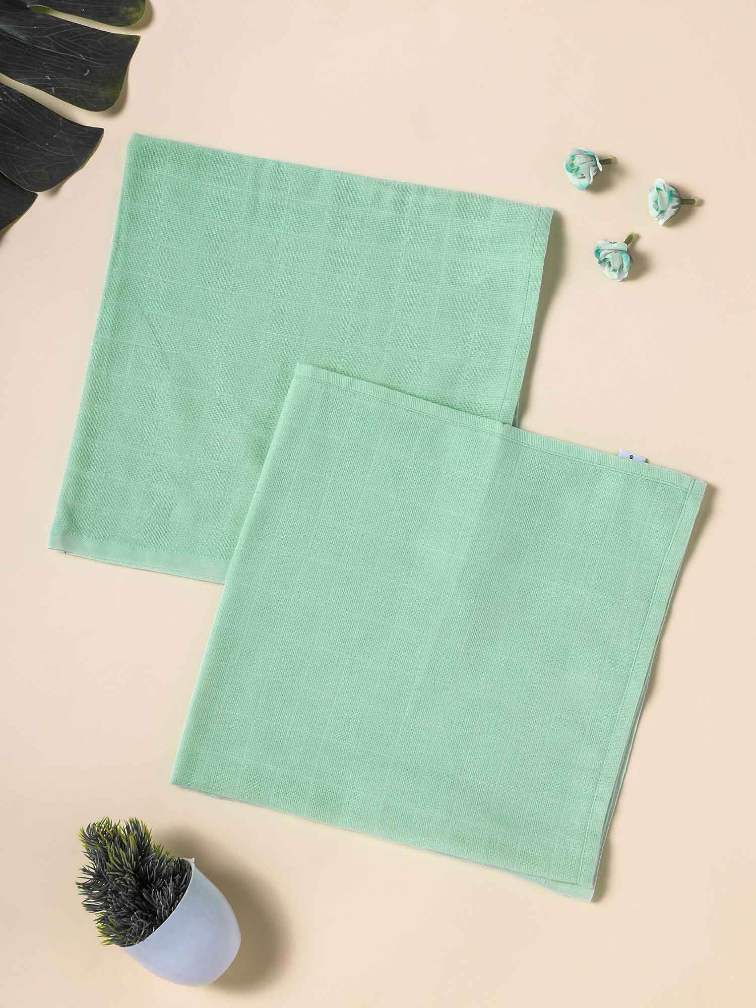 Oh Baby Plain Square Nappies Green - Sqpl - Naidu Hall Family Store