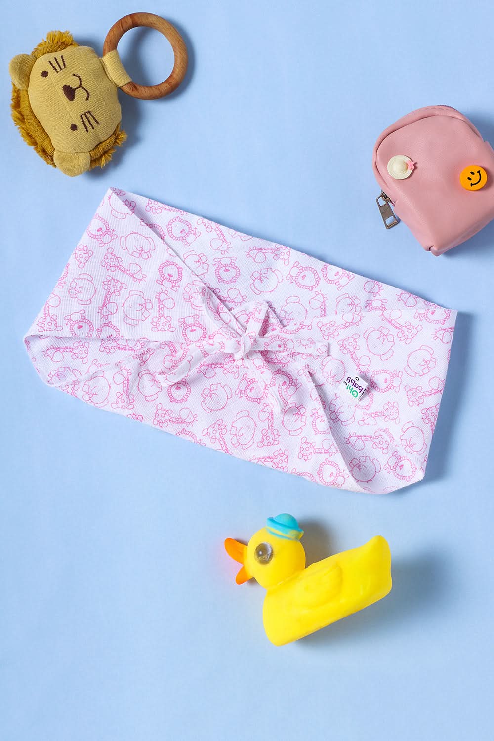 Oh Baby Printed Triangle Nappies Pink - Trpr