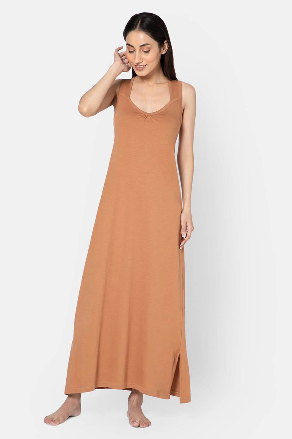 Intimacy Sleeveless Full-Length Night Slip | Ultra-Soft Cotton Comfort for All Seasons - Naidu Hall Family Store