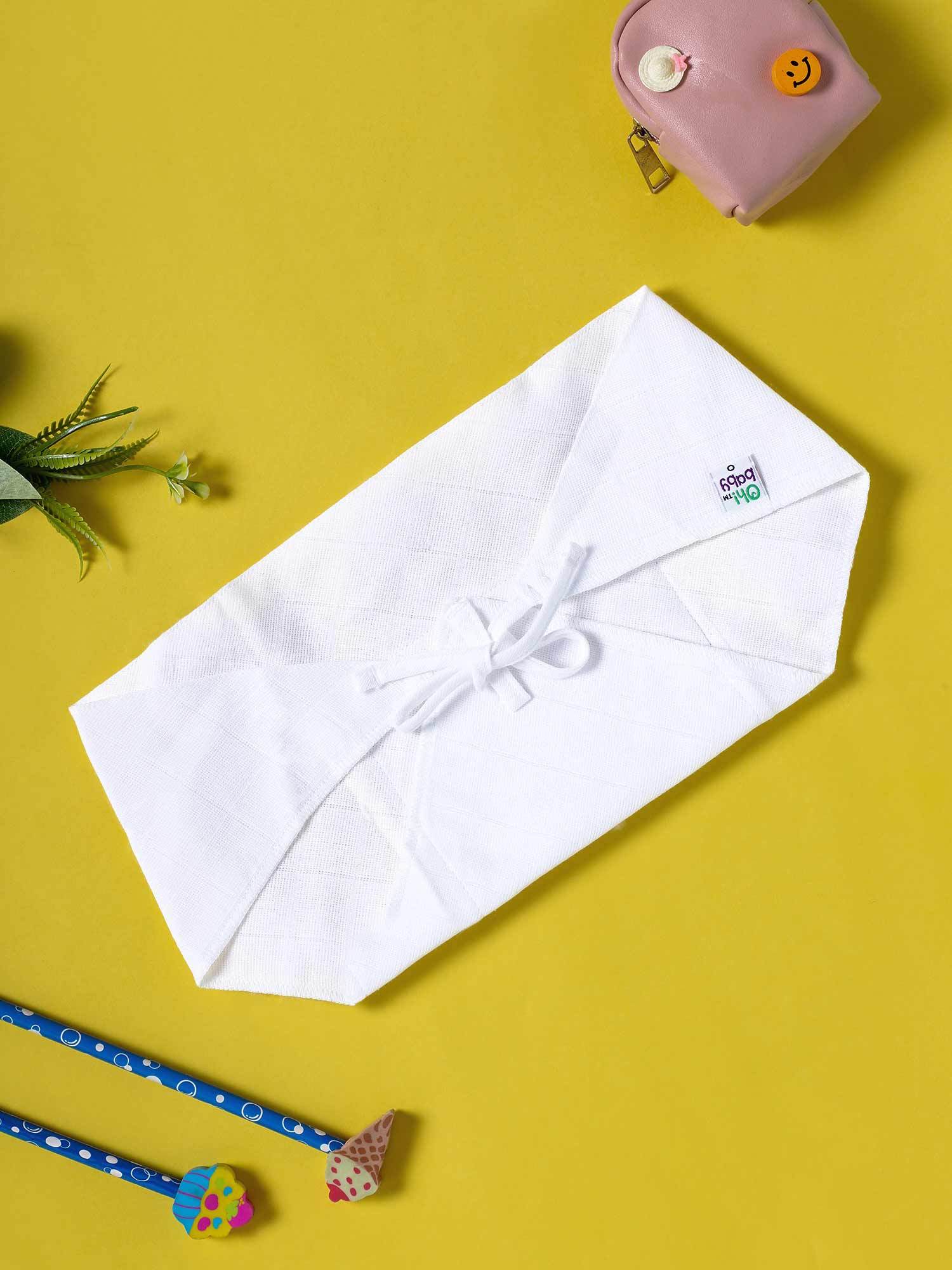 Oh Baby Plain Triangle Nappies White - Trpl - Naidu Hall Family Store