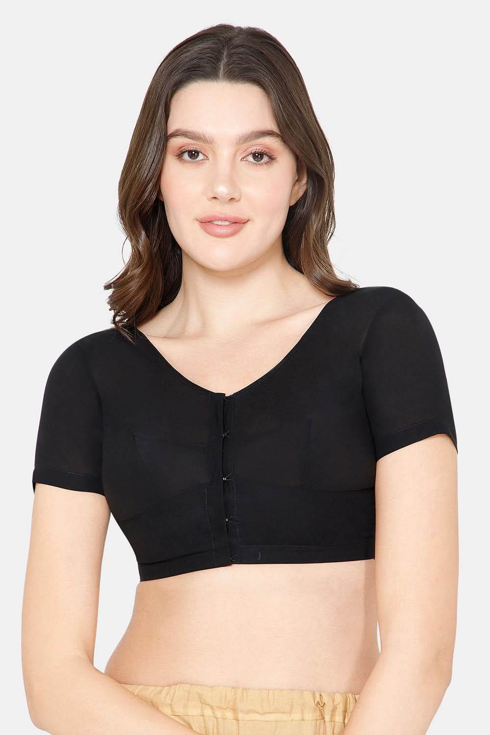 Naidu Hall Round neck short sleeve blouse - Black - Naidu Hall Family Store