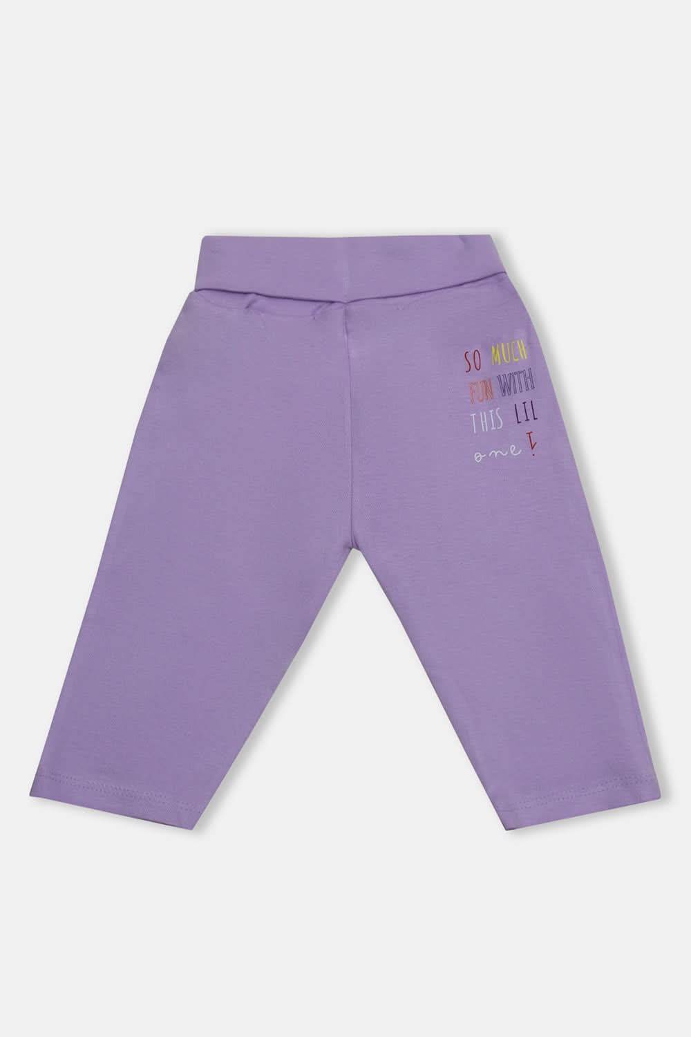 Oh Baby Cotton Interlock Knit Animal Print Pant Pack Of - 2 - Lilac & Assorted - Tr05 - Naidu Hall Family Store