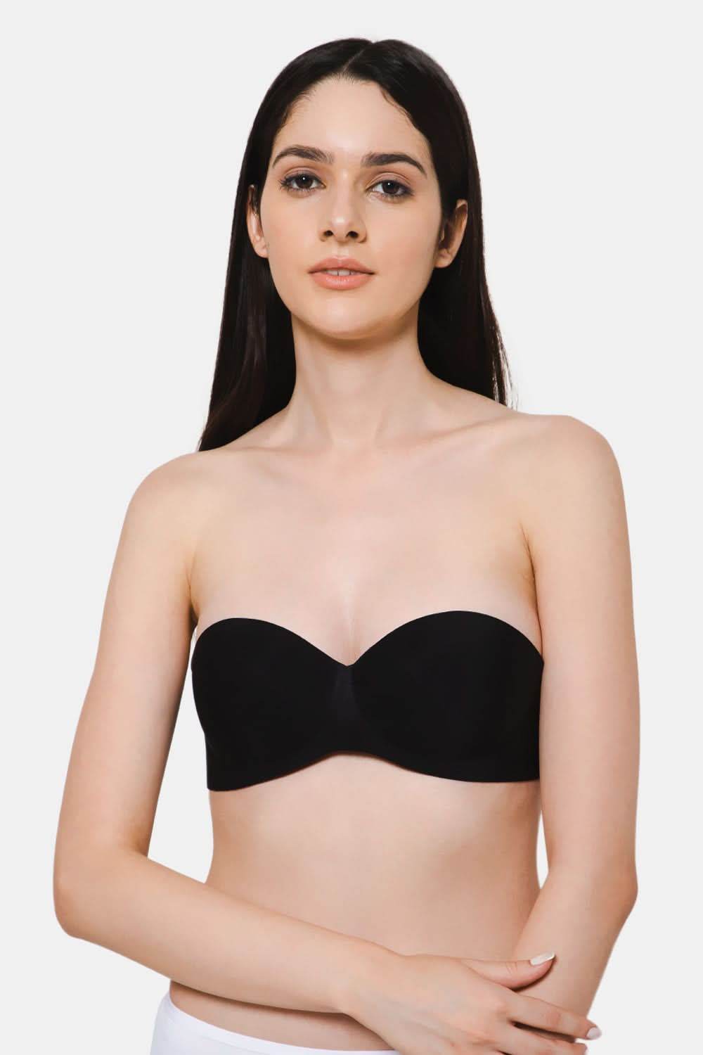 Intimacy Low Coverage Strap Free Multioptional Transparent Padded Backless Bra - Black - Naidu Hall Family Store