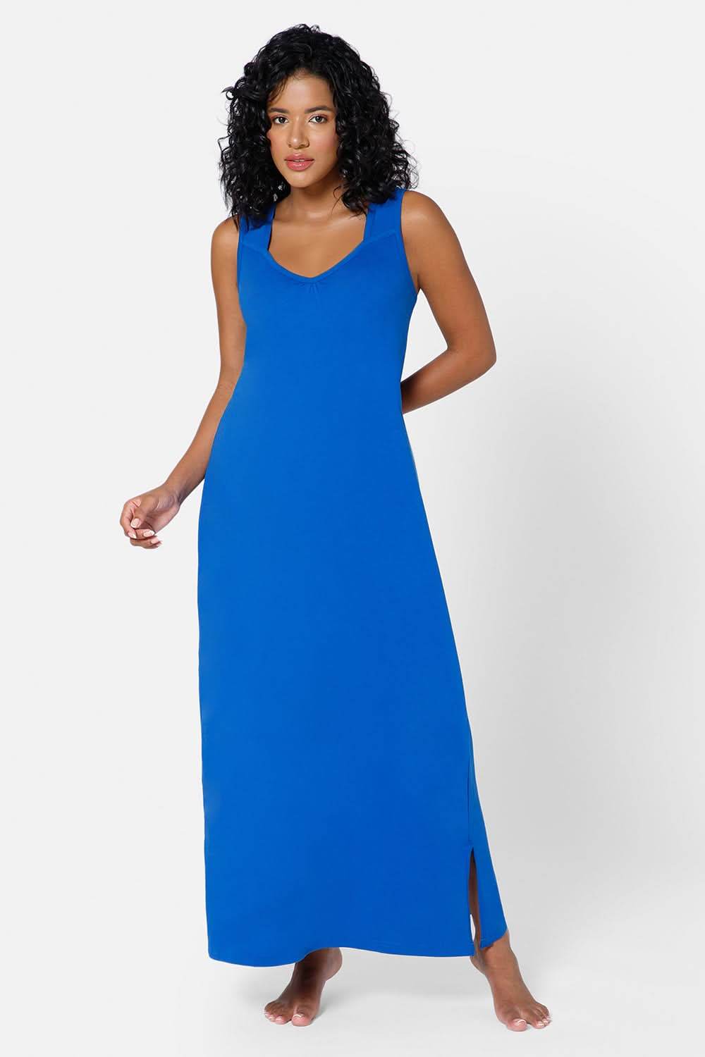 Intimacy Sleeveless Full-Length Night Slip | Ultra-Soft Cotton Comfort for All Seasons - Naidu Hall Family Store