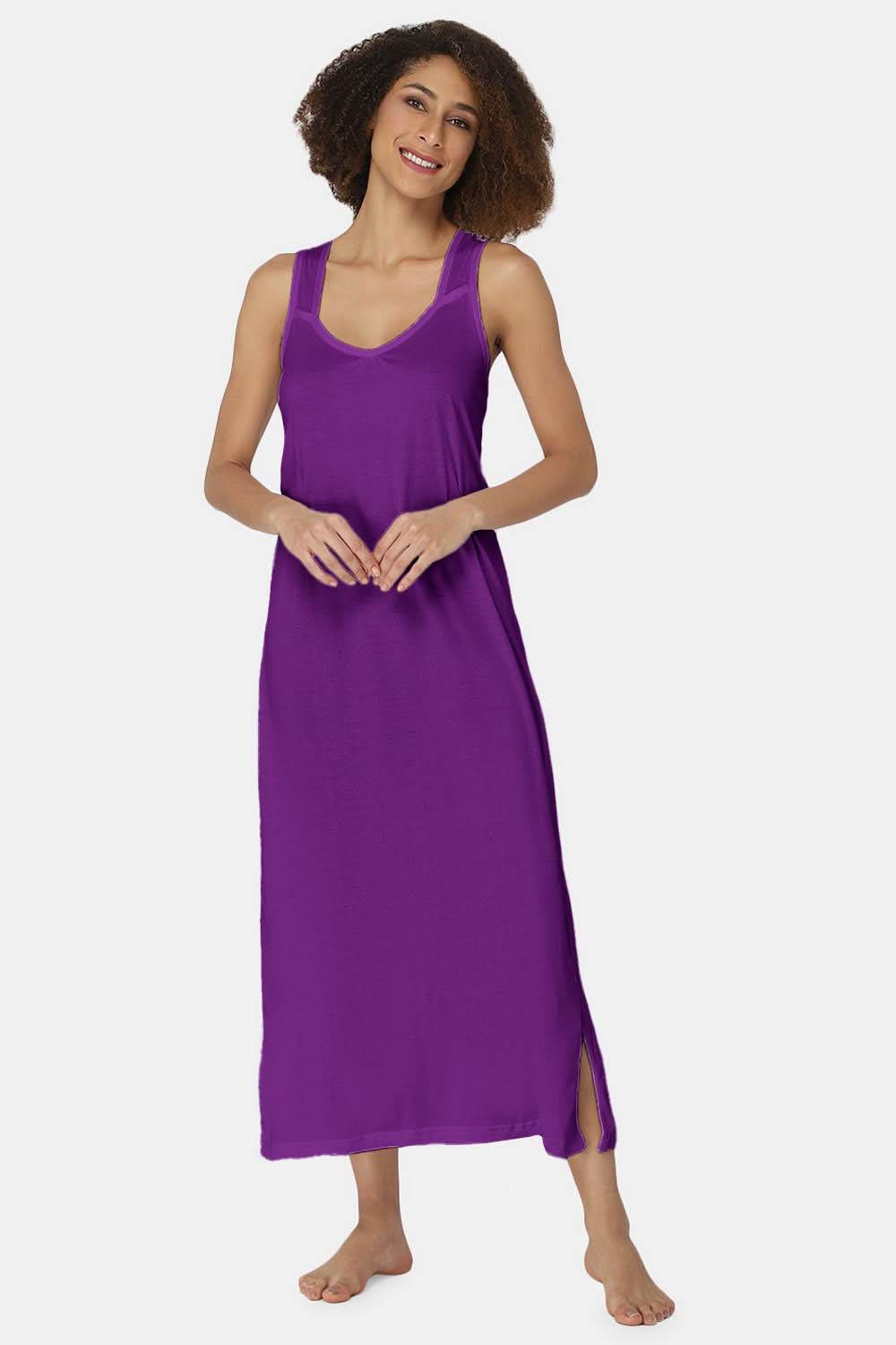 Intimacy Sleeveless Full-Length Night Slip | Ultra-Soft Cotton Comfort for All Seasons - Naidu Hall Family Store