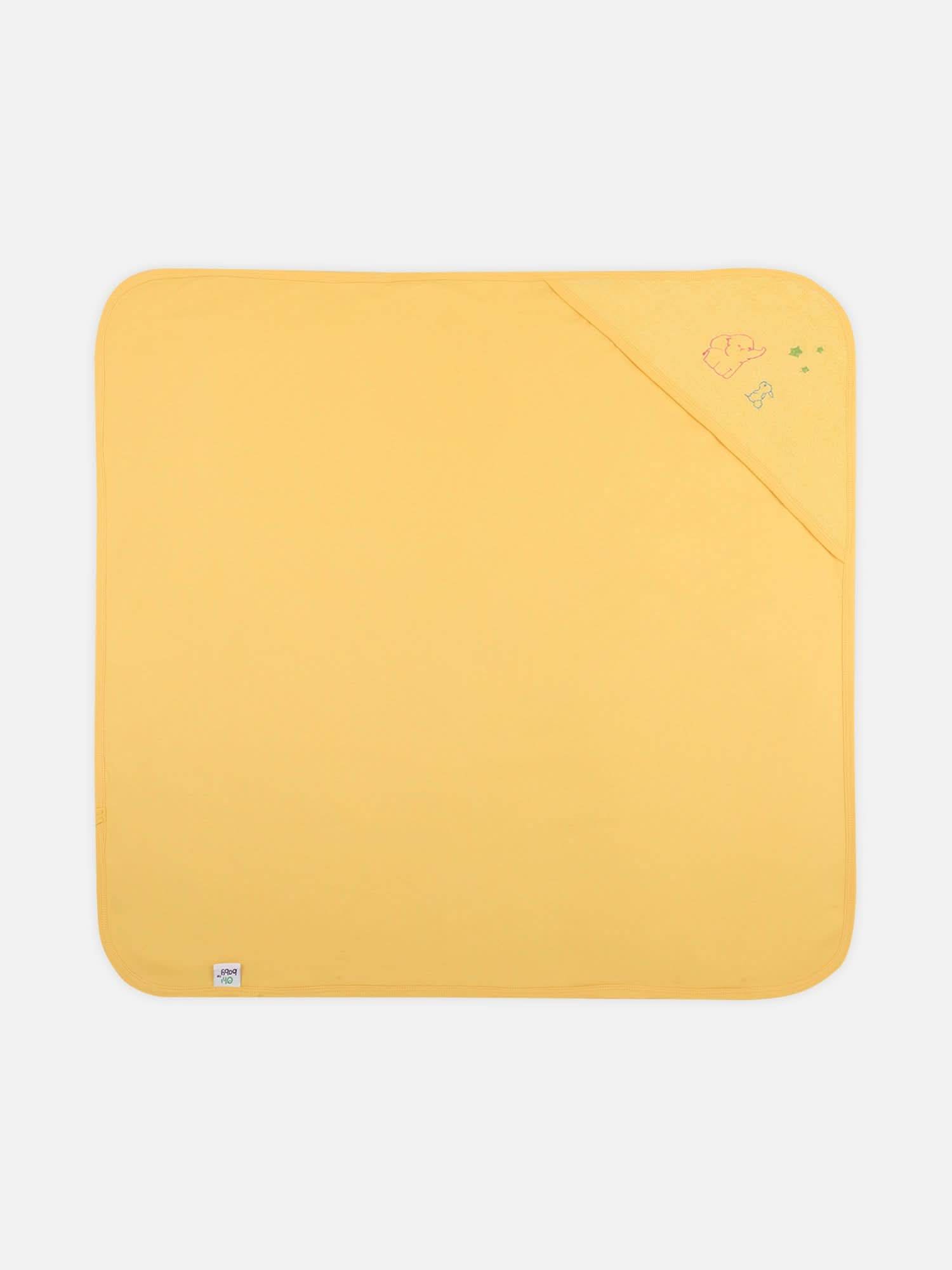 Oh Baby Plain Embroidery Carry Towel Yellow - Htpr - Naidu Hall Family Store