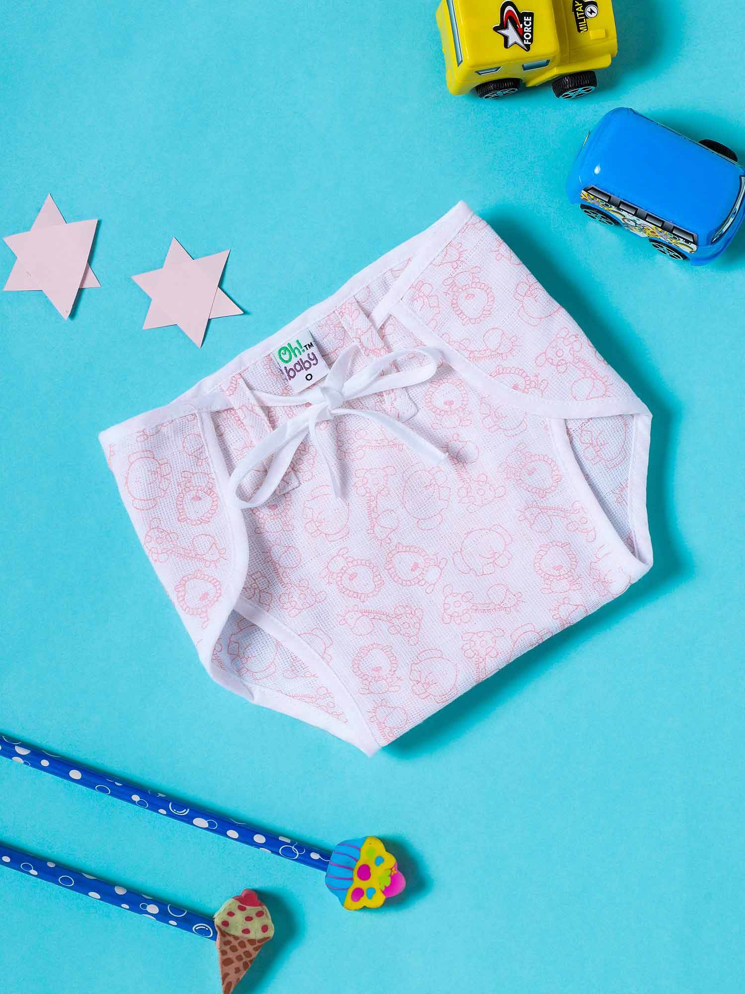 Oh Baby Printed Round Nappies Pink - Rdpr - Naidu Hall Family Store