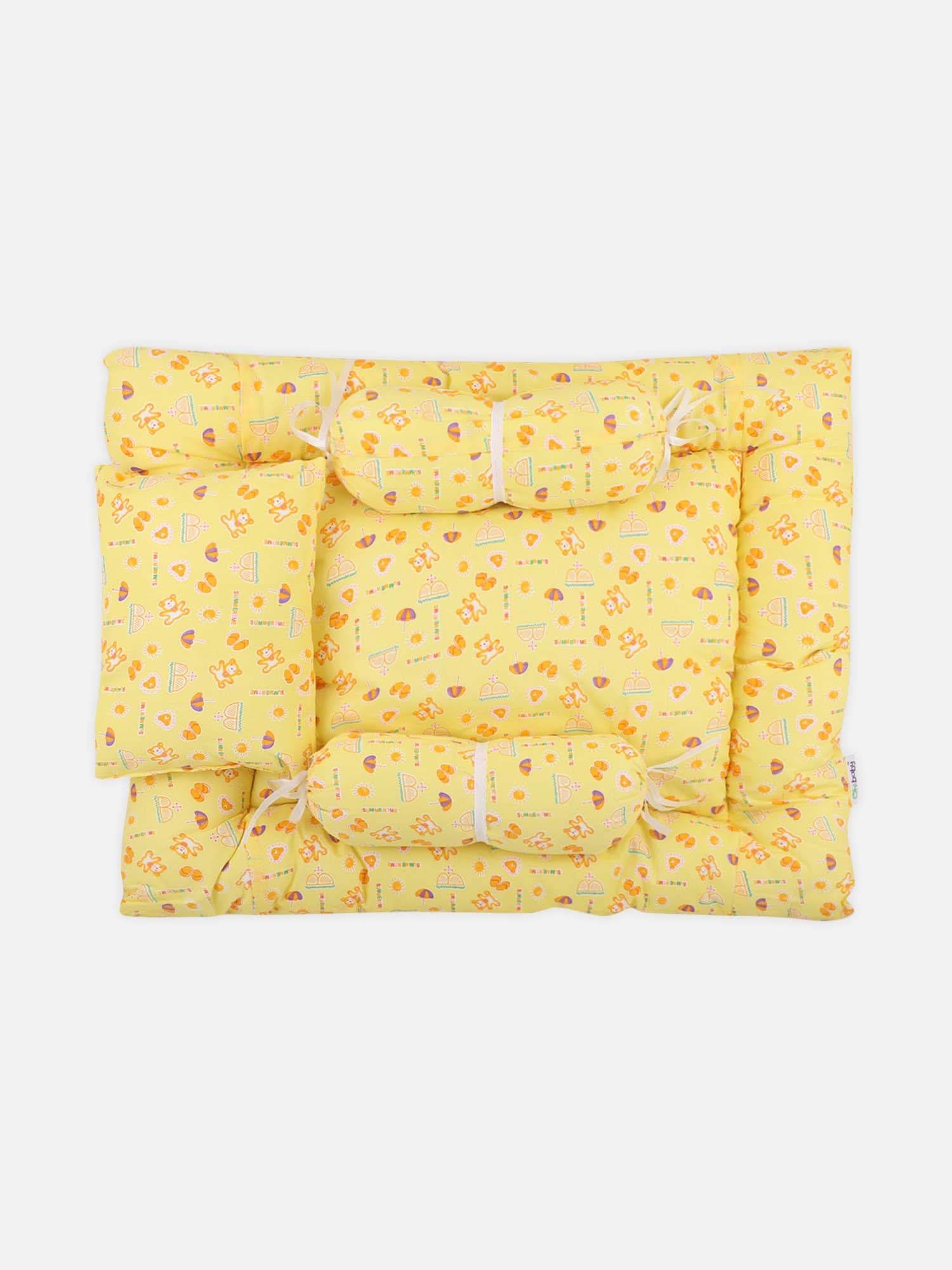 Oh Baby Printed Cotton Infants Sleeping Bed Assorted - Head and Side Pillow - Naidu Hall Family Store