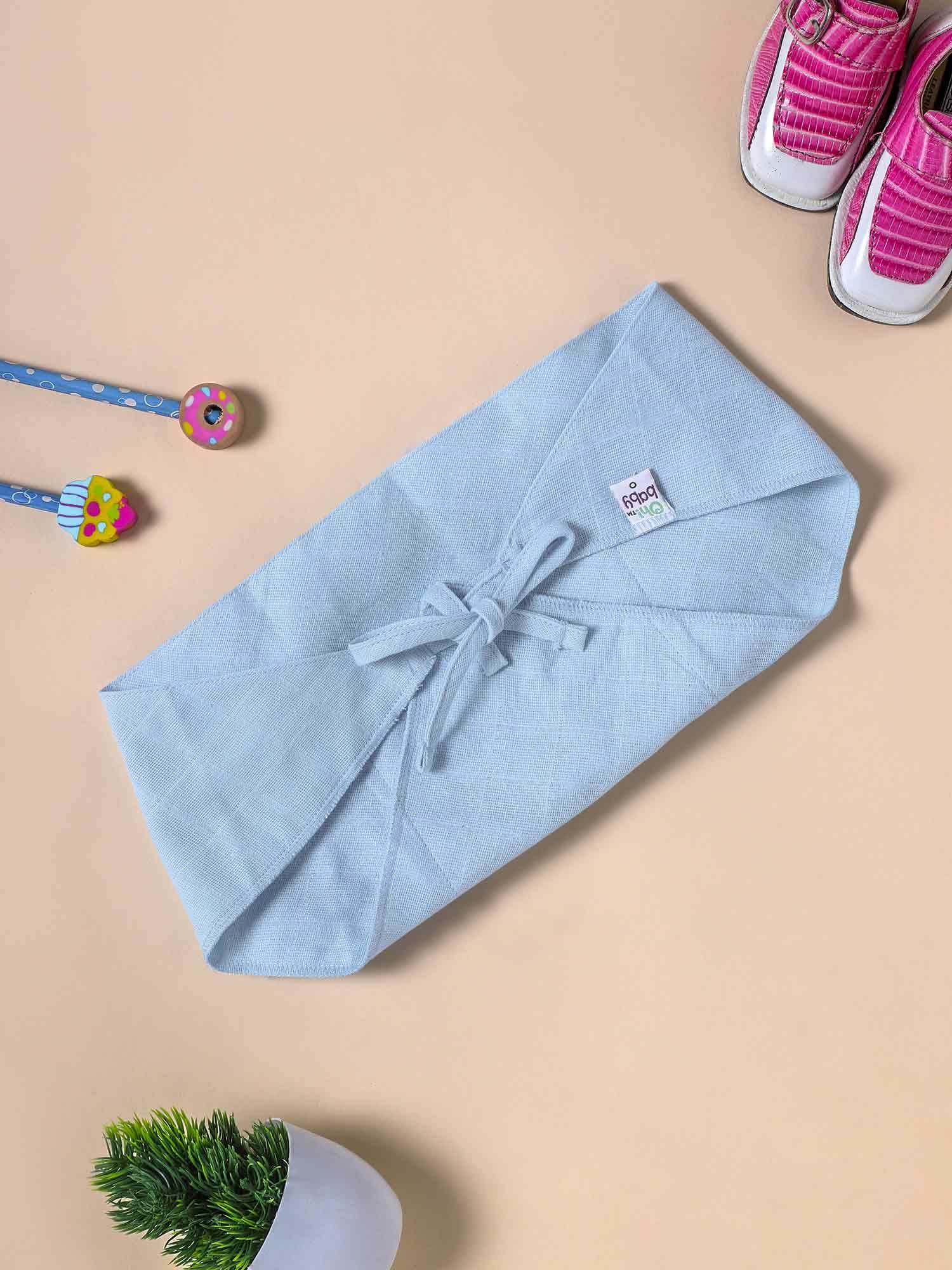 Oh Baby Plain Triangle Nappies Blue - Trpl - Naidu Hall Family Store