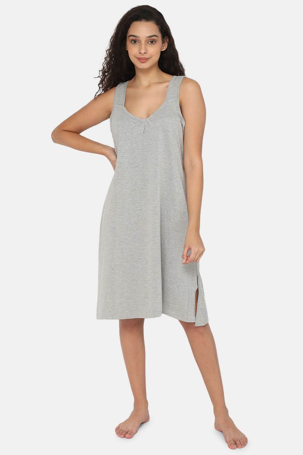 Intimacy Full Coverage Knee-Length Cotton Night Slip | Lightweight & Summer-Friendly Nightwear - Naidu Hall Family Store