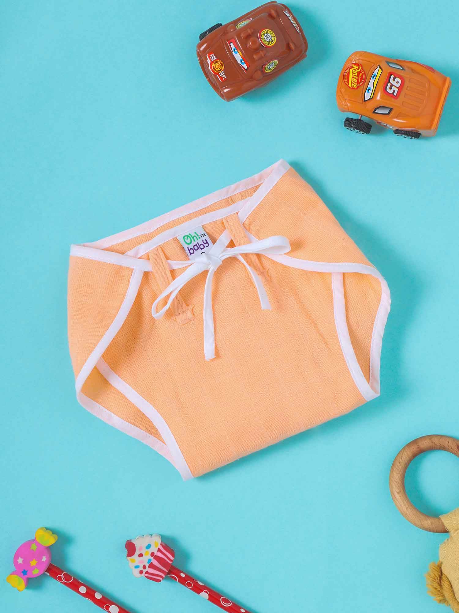 Oh Baby Plain Round Nappies Orange - Rdpl - Naidu Hall Family Store