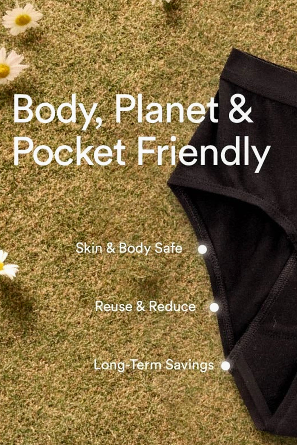 Mahina Reusable & Leak Proof Period Panty Black Modal Mid Rise Super Heavy Flow Pack of 1