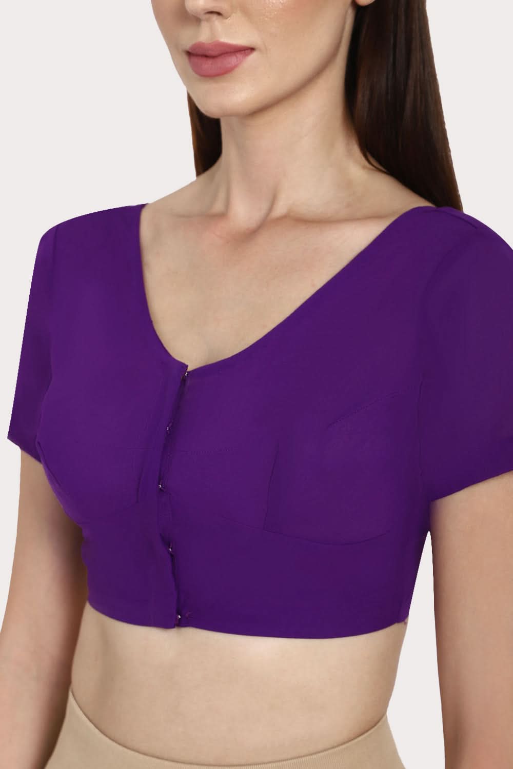 Naidu Hall Round neck short sleeve blouse - Indigo