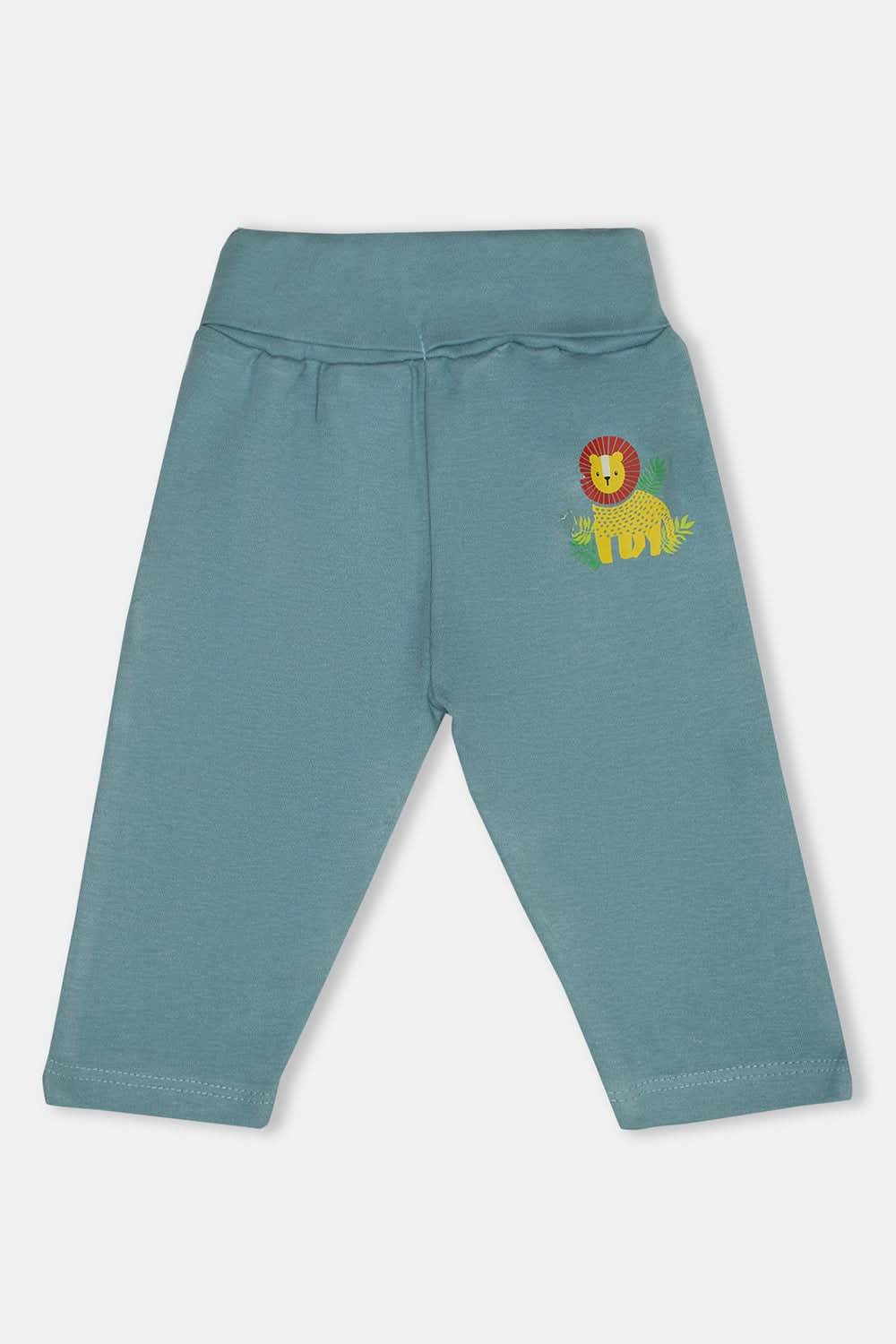 Oh Baby Cotton Interlock Knit Animal Print Pant Pack Of - 2 - Blue & Assorted - Tr02 - Naidu Hall Family Store