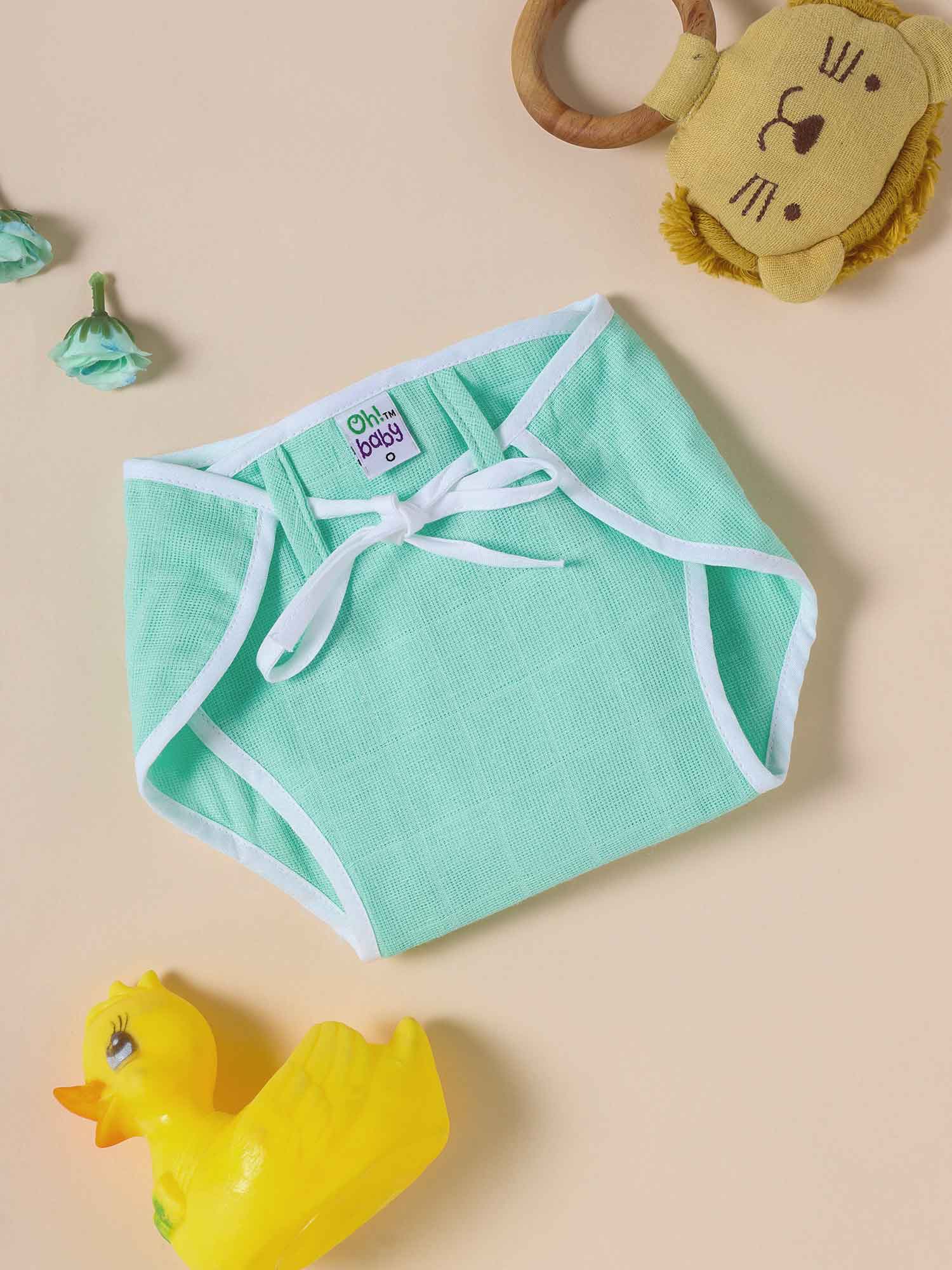 Oh Baby Plain Round Nappies Green - Rdpl