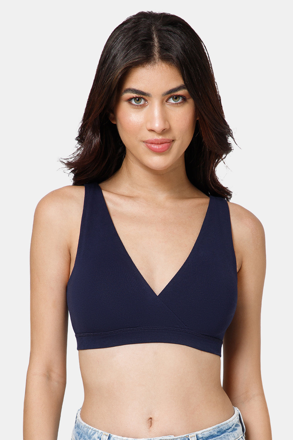 Intimacy Maternity Bra for Women – Non-Wired Slip-On Cotton Nursing Bra with Criss-Cross Front - FB10