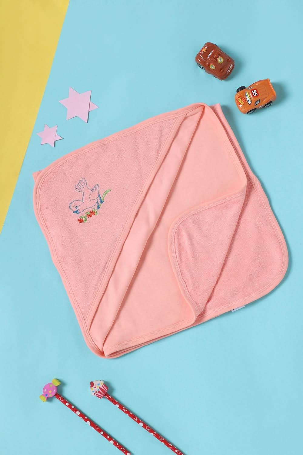 Oh Baby Plain Embroidery Carry Towel Light Orange - Htpr - Naidu Hall Family Store