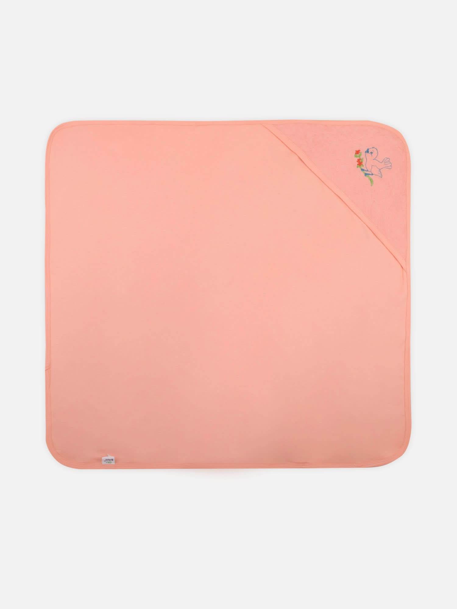 Oh Baby Plain Embroidery Carry Towel Light Orange - Htpr - Naidu Hall Family Store